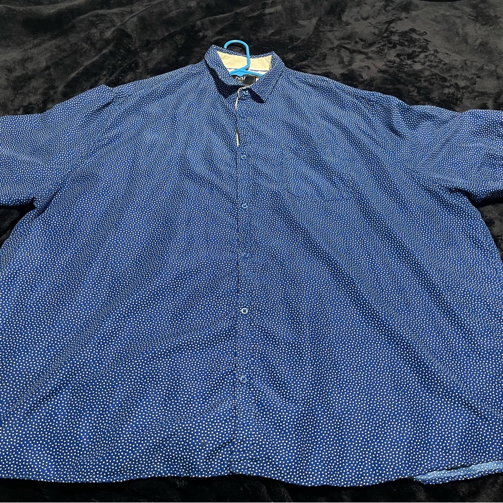 Men's Blue Polka Dot Shirt